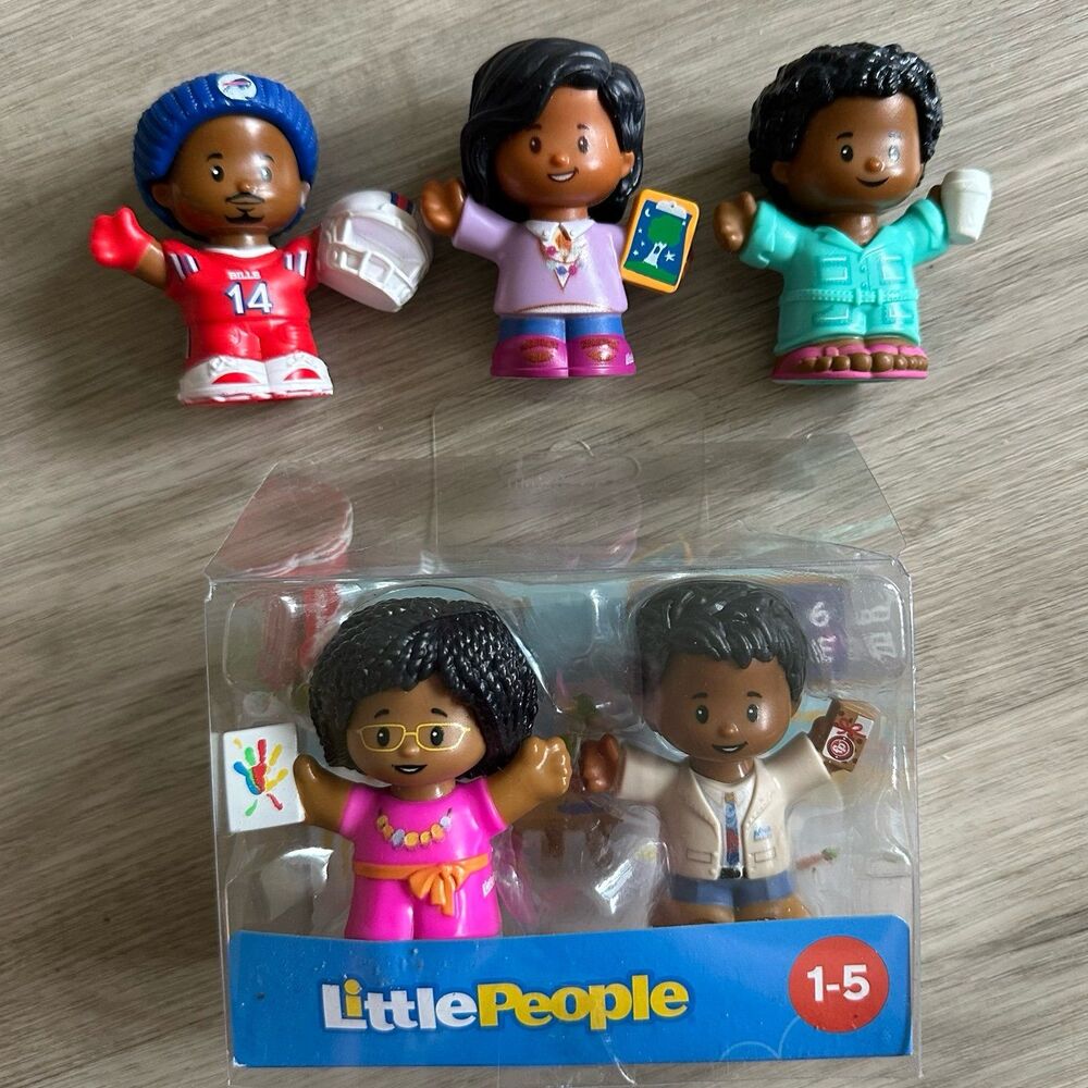 Fisher Price Little People Figures African American Black - 5 Figures